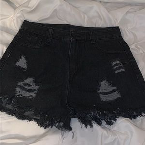 Black denim shorts-never worn